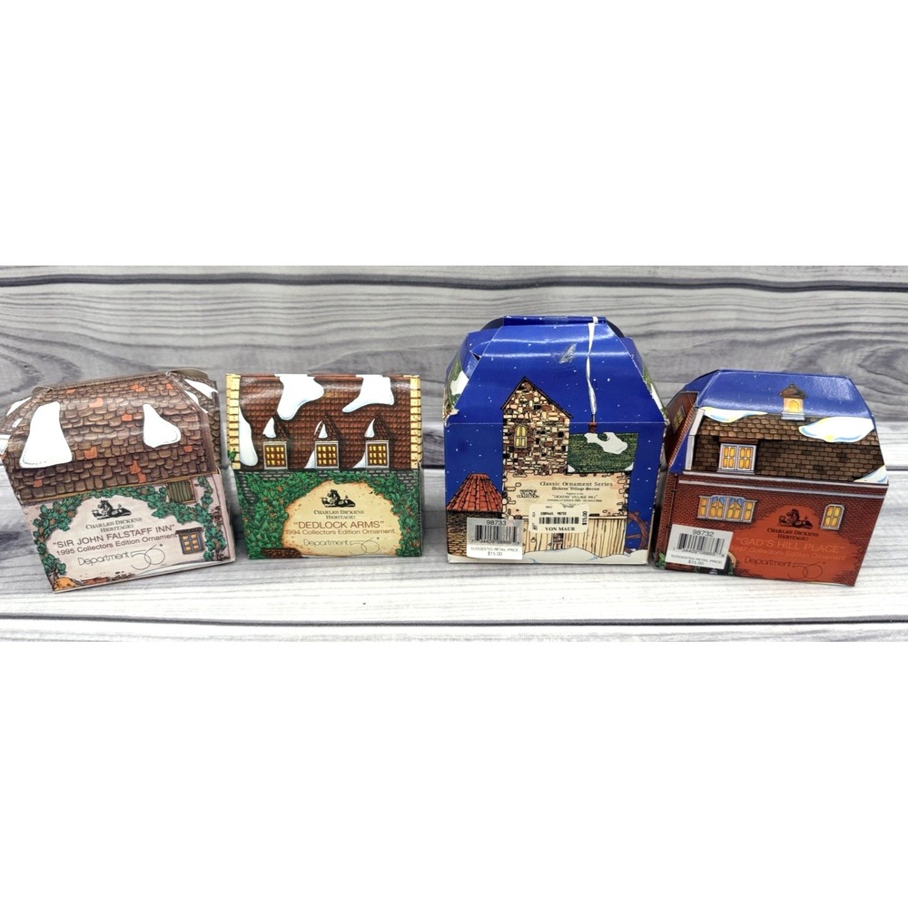 LOT OF 4 DEPT 56 CHARLES DICKENS HERITAGE COLLECTOR EDITION / CLASSIC ORNAMENTS